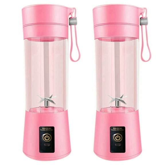 2X Blender Mini Blender for Shakes and Smoothies Rechargeable USB 380Ml Traveling Fruit Juicer Cup with 6 Blades