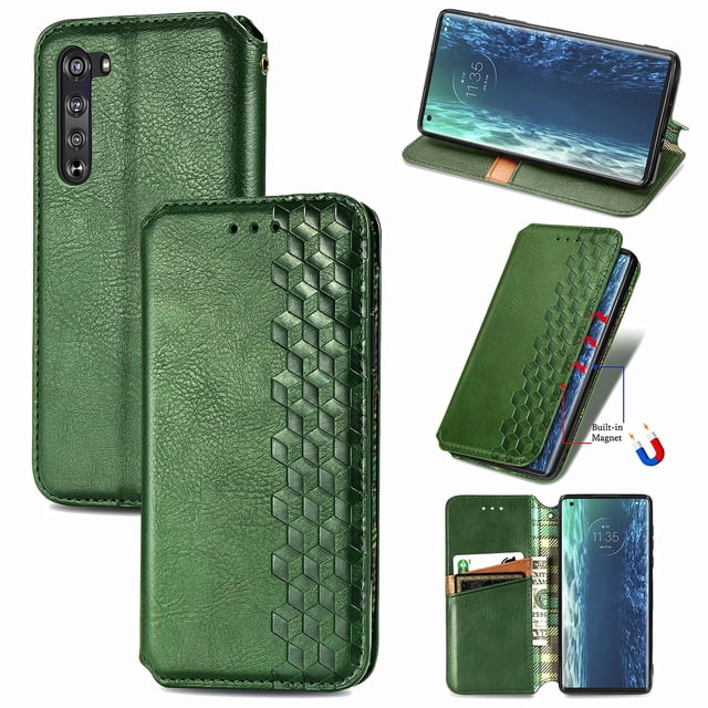 Case for Motorola Mote Edge Flip Cover Wallet Flip Cover Magnetic Protective - Green