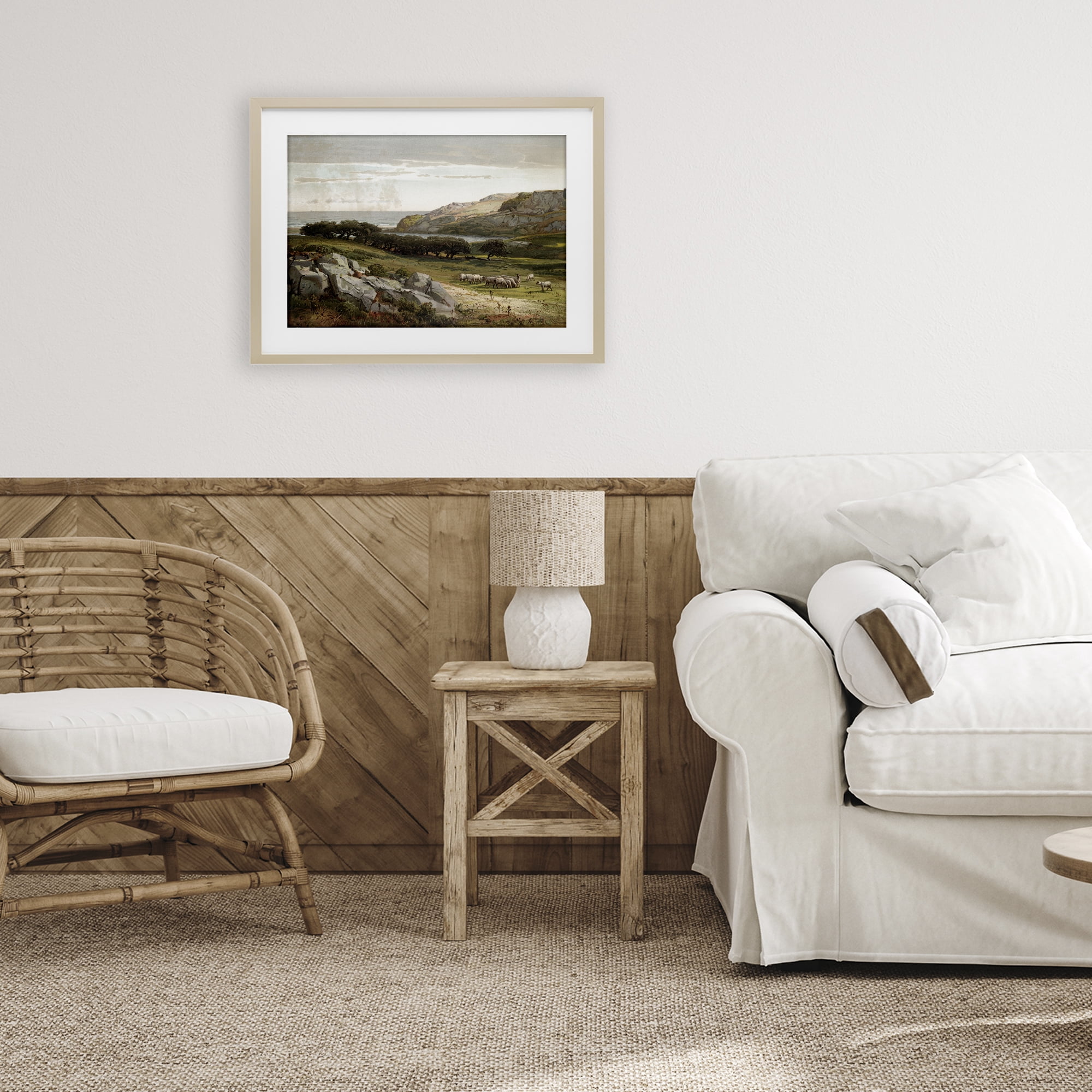 Stupell Industries Sheep in Passionate Landscape Birch Framed Print Under Glass, design by Lula Bijoux & co.
