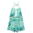thumbnail image 4 of Babysbule Womens Swimsuits Women's Sexy Fashion Lace Backless Bikini Plant Printed High Waist Swimsuit, 4 of 6