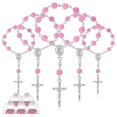 thumbnail image 2 of 30 piezas de rosario de bautismo, mini rosario, recuerdos de bautismo, rosarios de dedo para bautismo, cuentas en forma de rosa con 30 bolsitas de organza., 2 of 5
