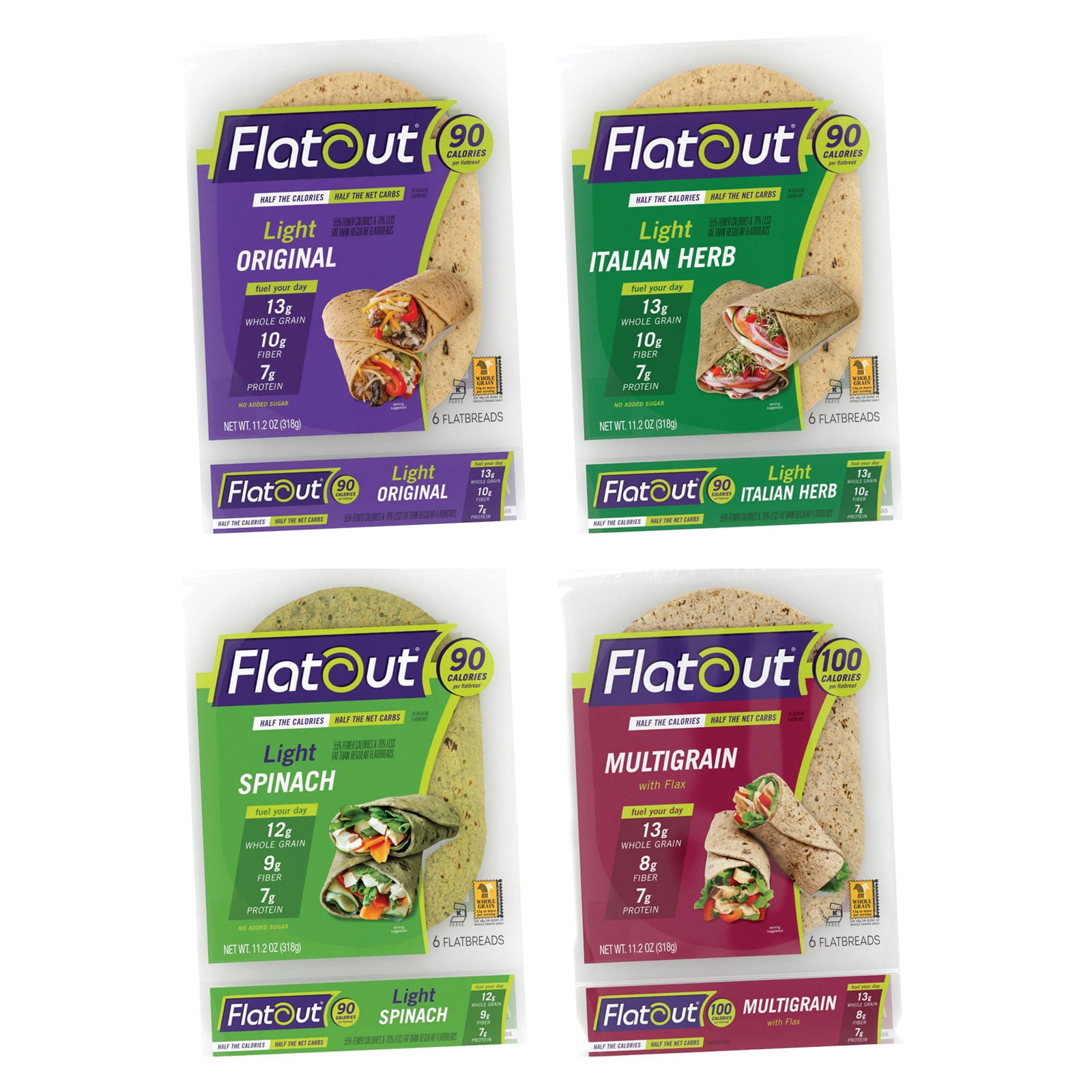 Flatout Light Wraps Assortment 4 Pack, Try All Flavors Original