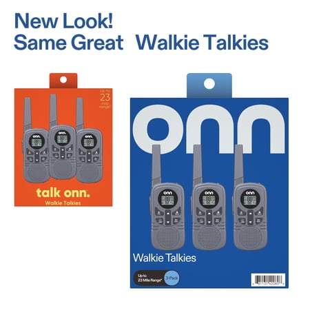 ONN TWO WAY RADIOS WITH LED LIGHT, 22 FRS CHANNELS AND 23 MILE RANGE WALKIE TALKIES, 3 COUNT