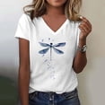 thumbnail image 2 of Bibifish Womens Tee Tops Cute Graphic Print V Neck Short Sleeve Tshirts Relaxed Fit Soft Casual Street Summer Pullover Tops, 2 of 4