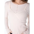 thumbnail image 4 of Celebrity Pink Women's Layered Cami and Long Sleeve Henley Set, Sizes XS-XXXL, 4 of 11