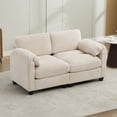 thumbnail image 2 of LOYALICE 60.6" Modern Corduroy Loveseat Sofa 2 Seater Couch for Living Room Bedroom Office Reading Room, Beige, 2 of 12