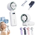 thumbnail image 3 of Ice Feeling Digital Display Handheld Fan, Portable Neck-Mounted Cooling Device With Real-Time Speed Feedback, for Outdoor Adventures, White, 3 of 9