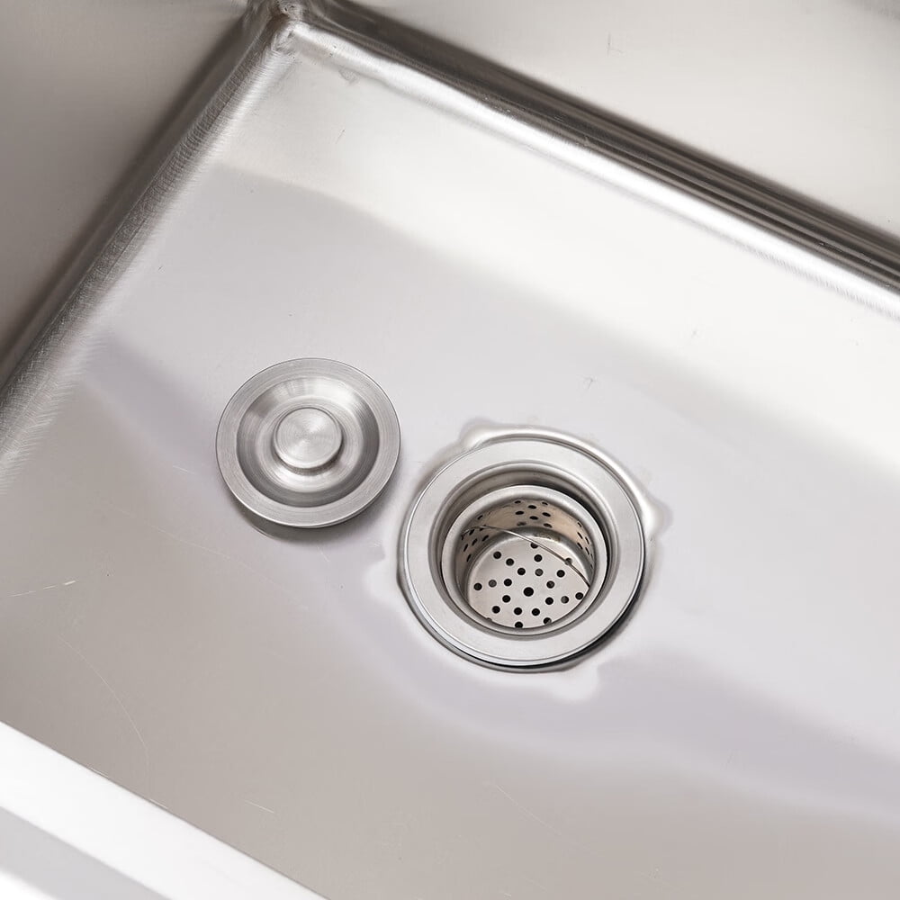 YIYIBYUS Stainless Steel Utility Sink, Commercial Freestanding Kitchen Sink Single Bowl Prep & Utility Washing Hand Basin with 180 Degree Rotation Tap