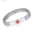 thumbnail image 2 of Bracelets d'Alerte Médicale en Acier Inoxydable Extensible pour Hommes et Femmes-85, 2 of 2