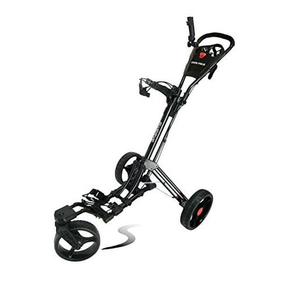 Founders Club Swerve 360 Swivel Wheel Qwik Fold Golf Push Cart (Black/Black)