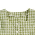thumbnail image 4 of Kids Girl Green Gingham 2 Piece Outfit Square Neck Flutter Sleeve Top Wide Leg Pants Matching Set Summer,Size 12-18 Months, 4 of 6