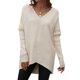 thumbnail image 1 of Sunloudy Suéter de otoño para mujer, suéter de punto de manga larga con cuello en V de color sólido con dobladillo irregular para damas, S / M / L / XL Sunloudy  moda, 1 of 8