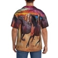 thumbnail image 3 of Rateoe a herd of horses Pattern Men's Short Sleeve Classic Shirt, Casual Short-Sleeved Shirt, Lightweight Summer Shirt, Cuban Collar Shirt,Button-Front Shirt-XX-Large, 3 of 5