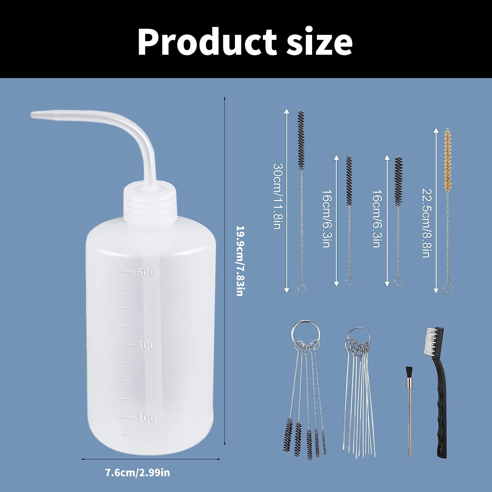 24Pieces Sprayer Paint Cleaning Set with 4 Plastic Bottles and 21 Brushes for High Performances Sprayer Maintenance