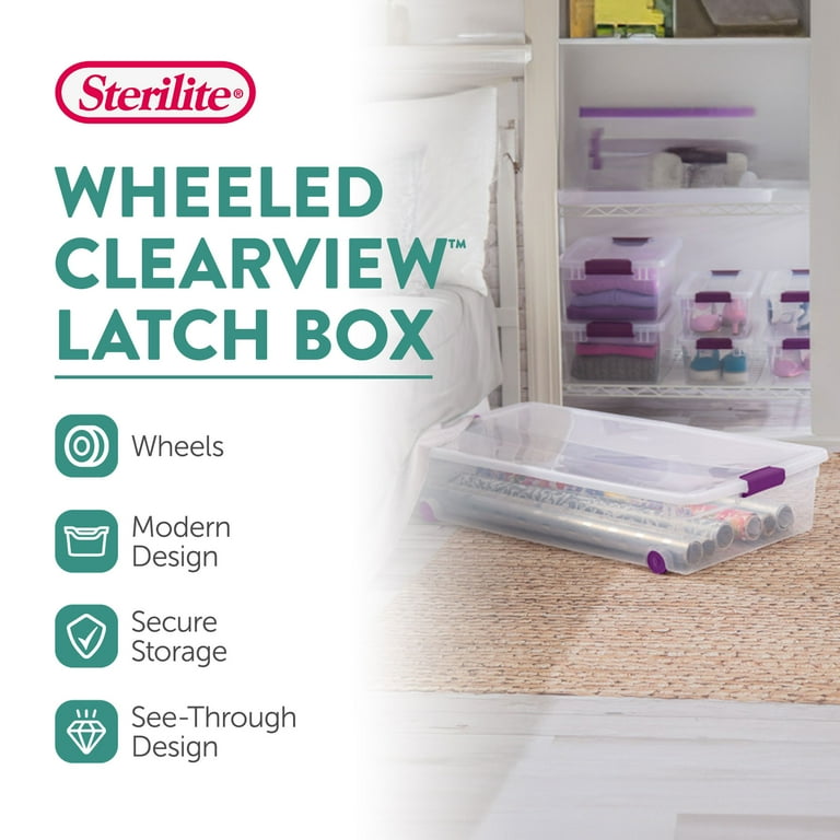 Sterilite 60 Quart ClearView Latch Storage Box Stackable Bin with Lid 12 Pack Walmart
