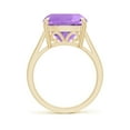 thumbnail image 2 of ANGARA Natural Classic Solitaire Cushion 6.15 ct Amethyst Cocktail Ring in 14K Yellow Gold for Women (Size-12mm) | February Birthstone, Anniversary, Jewelry Gift for Women | Natural Amethyst Ring, 2 of 8