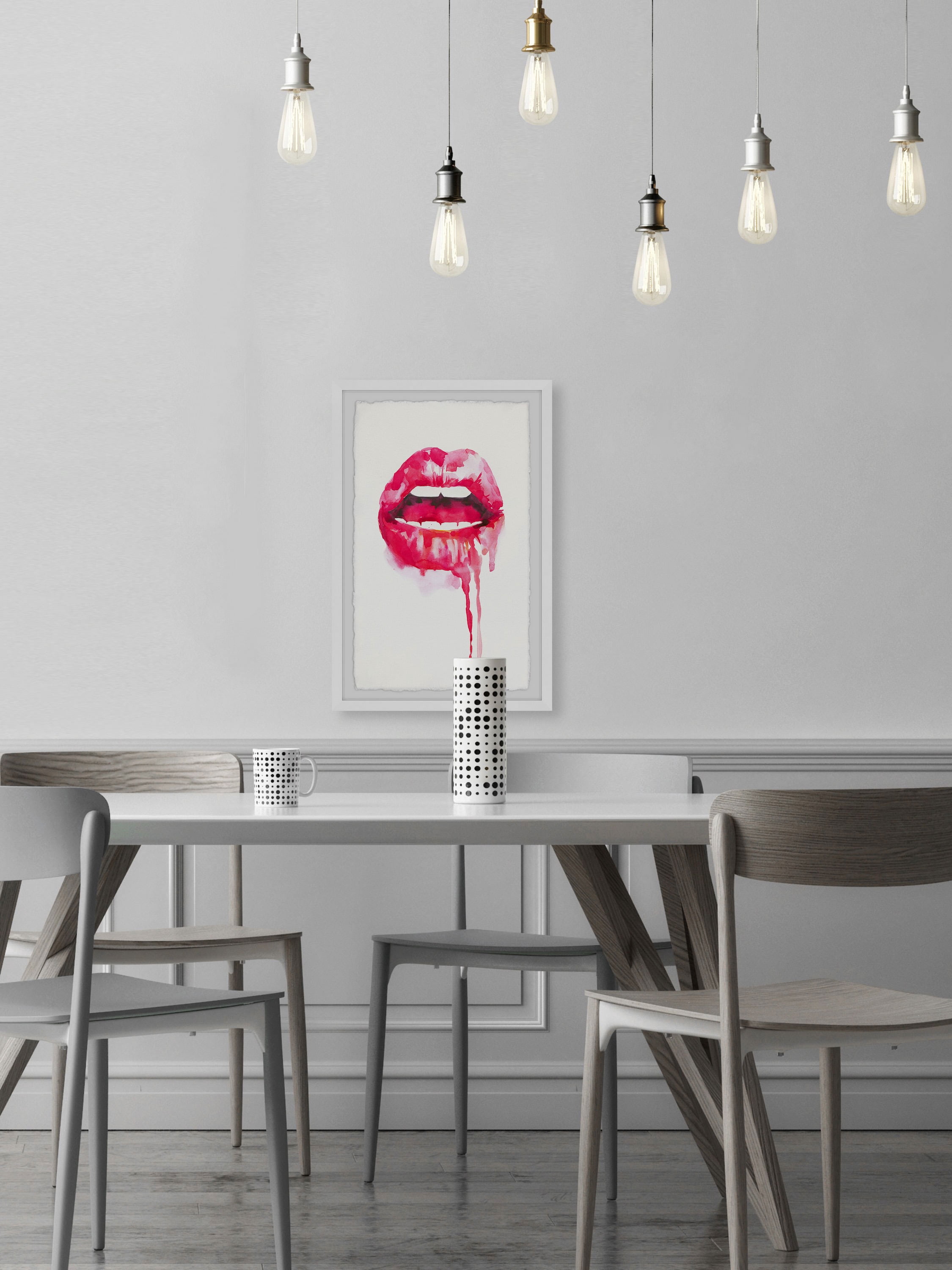 "Bold Lips" Framed Painting Art Print