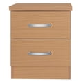 thumbnail image 2 of Pemberly Row Contemporary Faux Wood 2 Drawer Nightstand in Beech, 2 of 7
