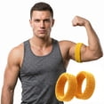 thumbnail image 3 of COUVER 1 inch Soft Cotton Terry Stretchable Bicep/Arm Band, Gold Yellow (1 Pair), 3 of 8