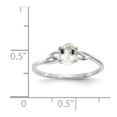 thumbnail image 5 of Solid 10k White Gold Genuine White Topaz Birthstone Engagement Ring Size 9, 5 of 6