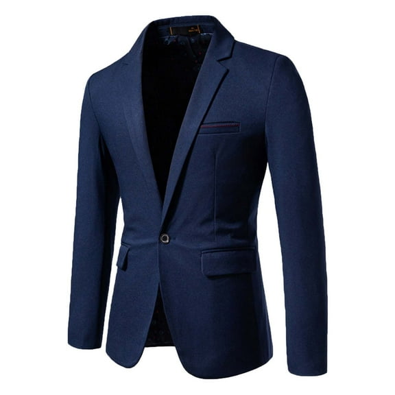 oqasdz Blazer for Men Solid Color Single One Button Stretch Casual Slim Fit Business Wedding Party Banquet Coat Top,Size 2X