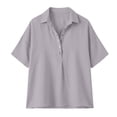 thumbnail image 3 of Half Sleeve Tops for Women V Neck T Shirt 2026 Pullover Lightweight Breathable Comfy Soft Loose Fit Casual Daily Wear Tops by Yigetop Grey M, 3 of 6
