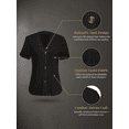 thumbnail image 6 of Jsaierl Tops for Women Short Sleeve Plus Size Elegant Button Up Shirts V Neck Work Tunic Blouses Fashion Solid T-shirts Top XS-2XL, 6 of 9