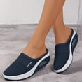 thumbnail image 2 of Cathalem Casual Winter Shoes for Women Air Cushion Slip On Orthopedic Walking Shoes With Arch Womens Casual Shoes Low Heel Dark Blue 8, 2 of 5