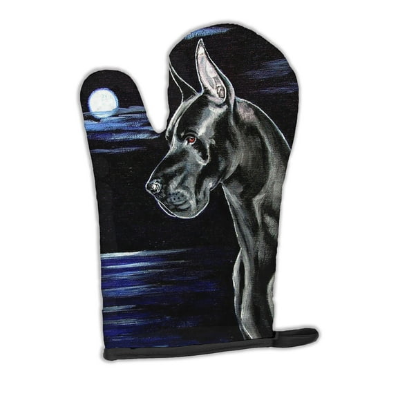 Black Great Dane in the Moonlight Oven Mitt