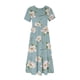 thumbnail image 3 of Puntoco Vestido Midi De Moda Para Mujer Vestido Con Cuello Redondo Y Manga Corta Con Doble Bolsillo Y Estampado Floral Color S,Regalos Para Mujer Joven, 3 of 5