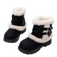 thumbnail image 6 of CAICJ98 Little Girls Winter Boots Warm Boots Suede Lightweight Fleece Lined Mid Calf Snow Boots for Kids Girls (Toddler/Little Kid/Big Kid),11, 6 of 6