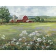 thumbnail image 2 of Swatland, Sally 14x12 Black Ornate Wood Framed with Double Matting Museum Art Print Titled - Summer at the Farm, 2 of 4
