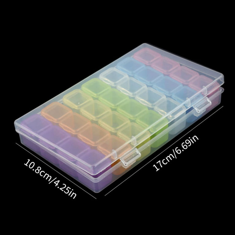 28 Grids Colored Diamond Painting Storage Containers Diamond Drill Art  Embroidery Organizer Storage Box for DIY Art Craft(Multi-color) 
