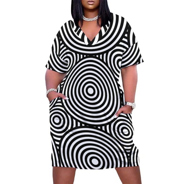 Vestido largo de lujo con bolsillos sueltos y círculos para mujer.