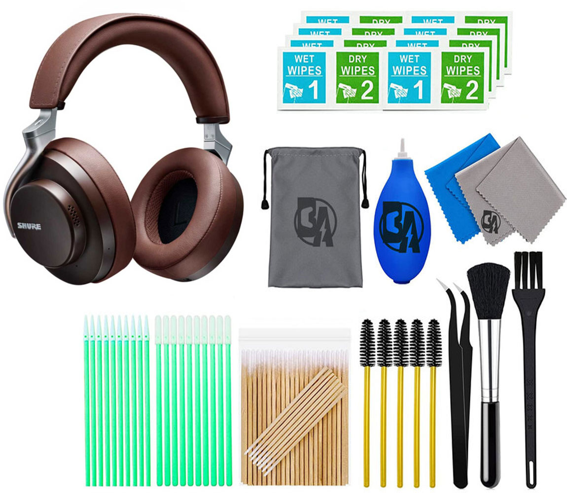 Shure Aonic 50 Premium Wireless Headphone In Brown With Cleaning Kit