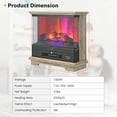 thumbnail image 4 of Costway 27'' Freestanding Electric Fireplace Heater w/ 3-Level Flame Thermostat Natural, 4 of 11