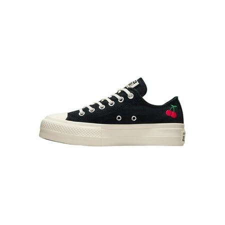 

Converse Women s Chuck Taylor All Star Lift Platform Ox Cherries Black/Egret/Red Size 6