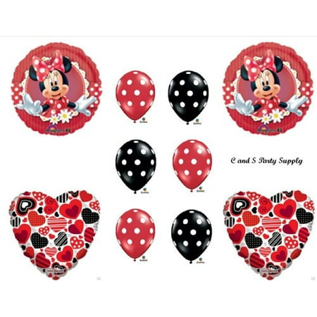 RED MAD ABOUT MINNIE MOUSE DECORATIVE BIRTHDAY PARTY Balloons Decorations Supplies
