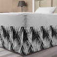 thumbnail image 1 of Tropical Bed Skirt, Repetitive Monochrome Simplistic Summer Palm Leaves Sketch Look Illustration, Elastic Bedskirt Dust Ruffle Wrap Around for Bedding Decor, 4 Sizes, Charcoal Grey, by Ambesonne, 1 of 2