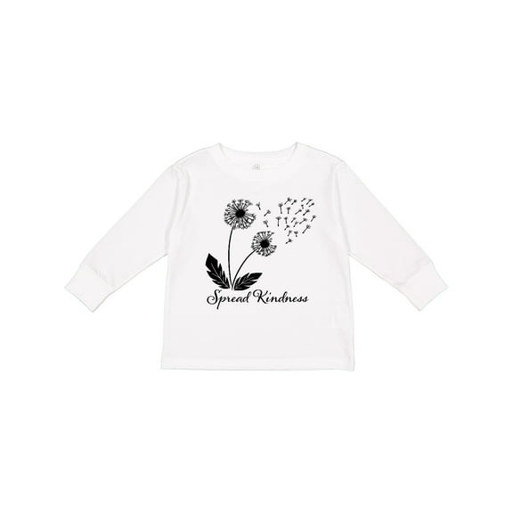 Inktastic Spread Kindness Dandelion Boys or Girls Long Sleeve Toddler T-Shirt