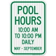 thumbnail image 1 of Pool Hours Sign, Pool Sign, 12x12 Aluminum, 1 of 1