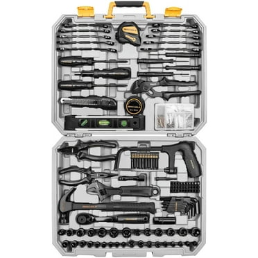 DEKOPRO 218-Piece General Household Hand Tool kit, Professional Auto Repair Tool Set for Homeowner, General Household Hand Tool Set with Plier, Screwdriver Set, Socket Set, with Portable Storage Case