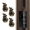 thumbnail image 1 of WLHYHH Set de 4 remates decorativos de bronce con diseño de ratón para bisagras de puerta, 1 of 7