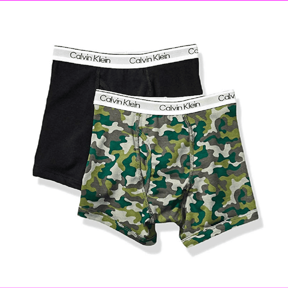 Calvin Klein Calvin Klein Boys' Cotton Boxer Briefs 2pk, Black and