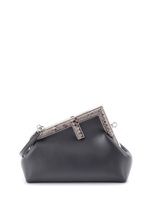 Pre-Owned First Bag Leather with Python Small By Rebag