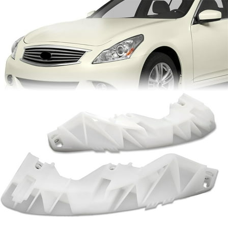 Front Left & Right Bumper Stiffener Bracket White For Infiniti G25 G35 G37 Sedan