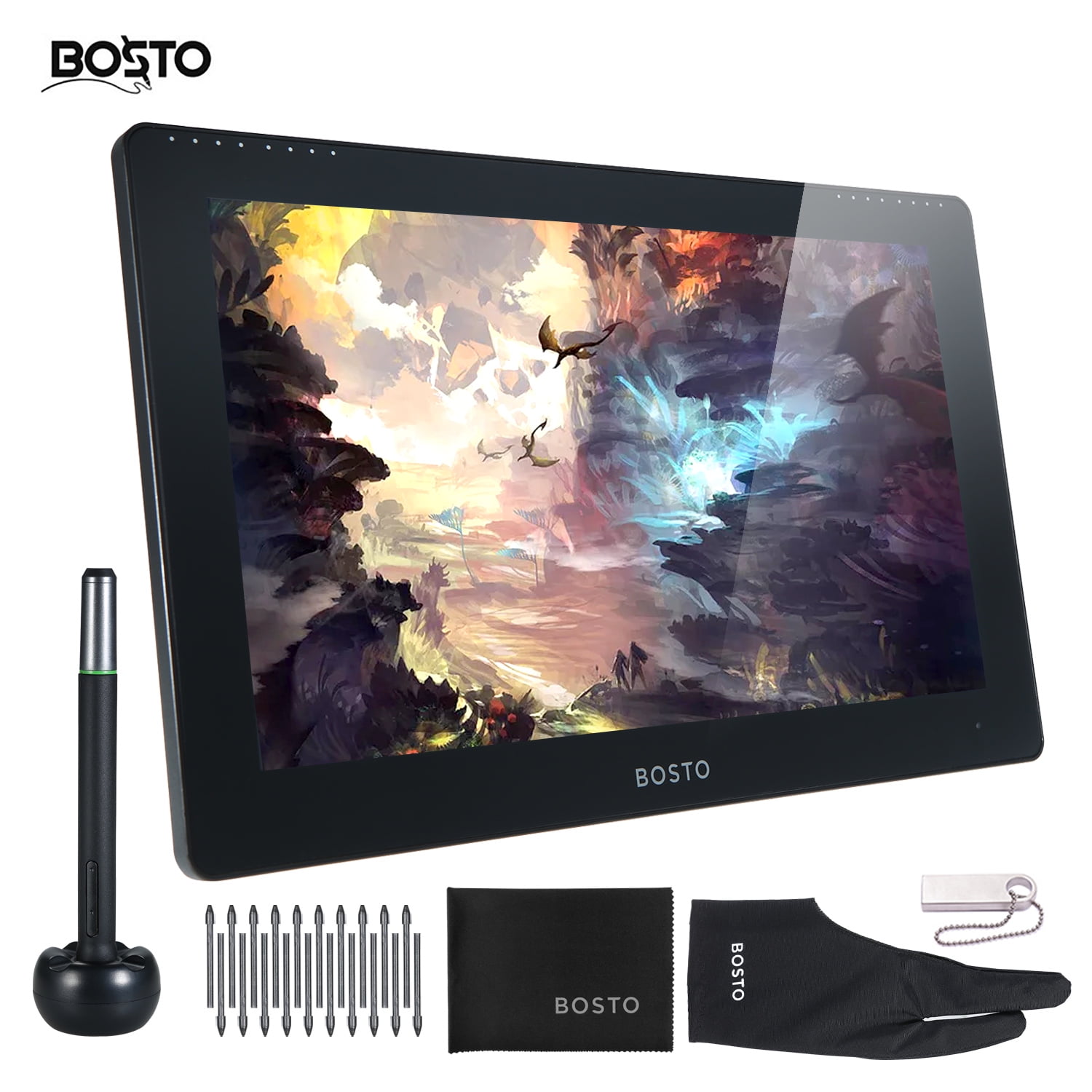 BOSTO Studio 16HD 15.6 Inch Portable Graphic Monitor Drawing Tablet All