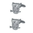 thumbnail image 4 of 1 Pair Men's Owl Cufflinks French Male Cuff Decor Copper Cuff Button (Silver), 4 of 8