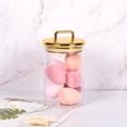 thumbnail image 3 of PYYNA-2 Pack 24 oz Medium Acrylic Storage Apothecary Jar with Gold Airtight Lid | Bathroom Vanity Organizer Containers | Ideal Decorative Canisters for Shells, Bath Salt, Grains, Cotton Ball, Flosser, 3 of 4