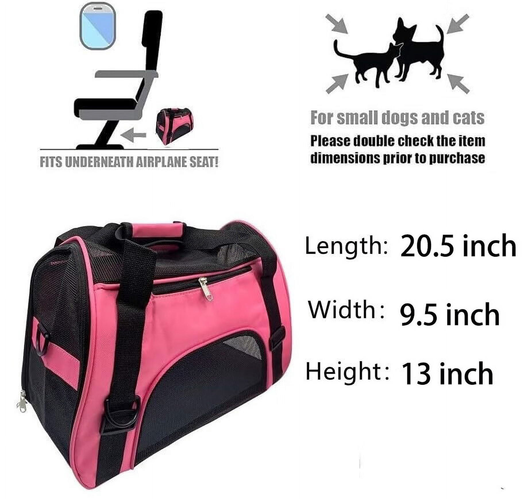 DISEN Cat Carrier Soft Pet Carrier,Pet Carrier Airline Approved Cat Carriers & Dog Carriers for Small Dogs,Breathable Mesh Travel Portable Bag & Pet Carrier for Cat,Pink